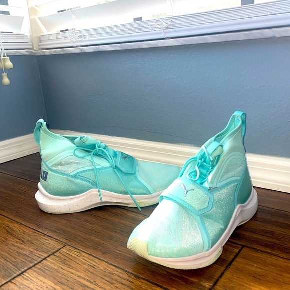 Puma Shoes - Tiffany blue🩵pumas high top sneakers teal sneakers mermaid blue sneakers